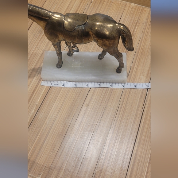 Brass Horses Mounted on Marble Bases - Picture 15 of 16